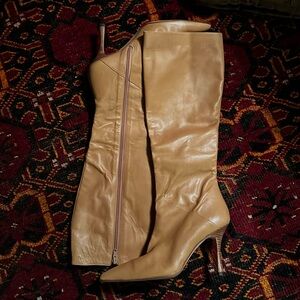 Manolo Blahnik Tan Leather Heeled Boots